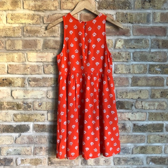 Old Navy Orange Swing Dress with White Floral Pattern - Picture 4 of 8
